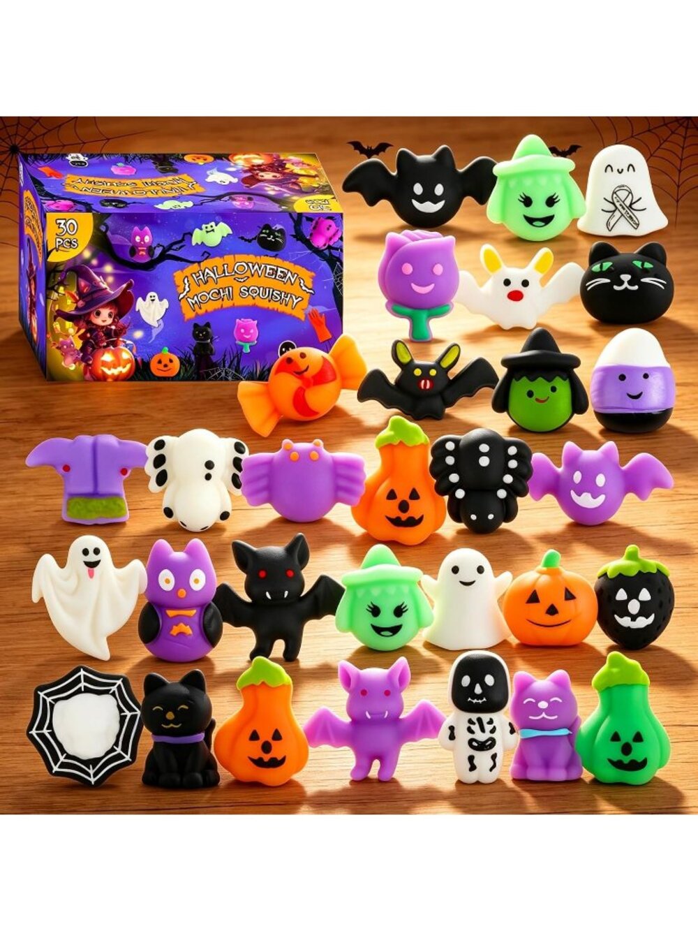 Halloween 30 Pack Kawaii Squishy Toys Mini Animal Mochi Party Favors Kid Sensory